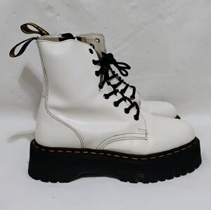 Women's Dr. Martens Jadon White Leather Boots Size 9